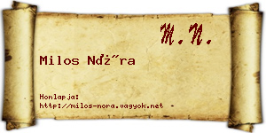Milos Nóra névjegykártya