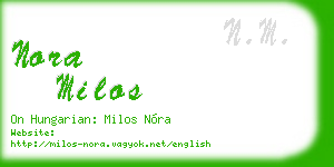 nora milos business card